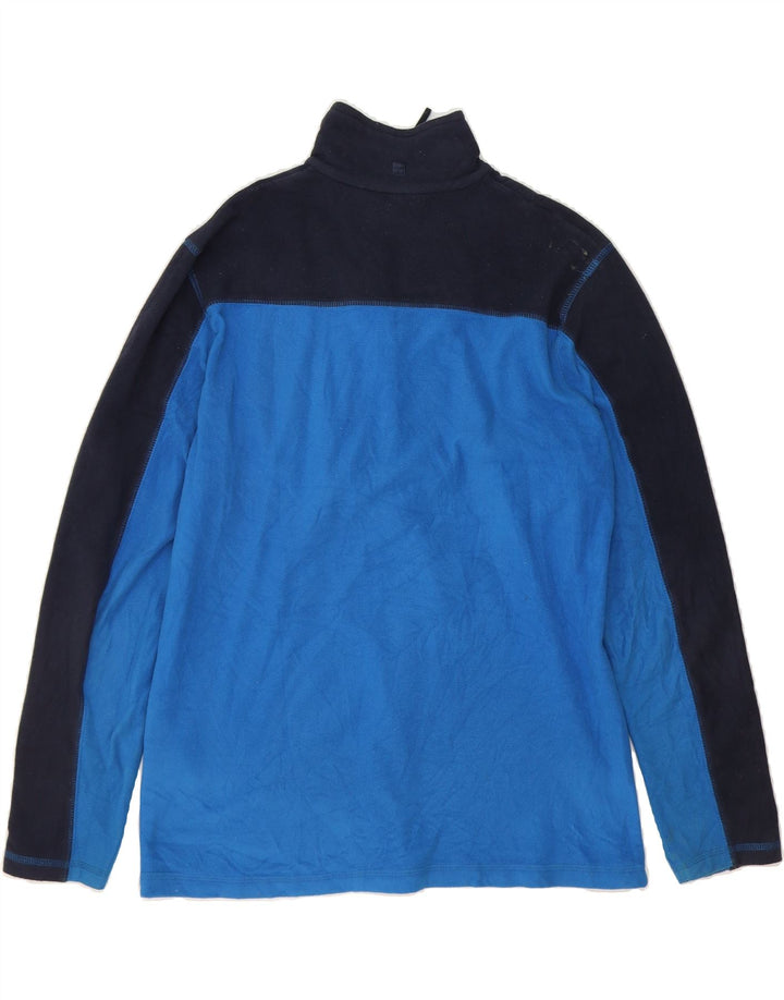 MOUNTAIN WAREHOUSE Mens Zip Neck Fleece Jumper Medium Blue Colourblock Vintage Mountain Warehouse and Second-Hand Mountain Warehouse from Messina Hembry 