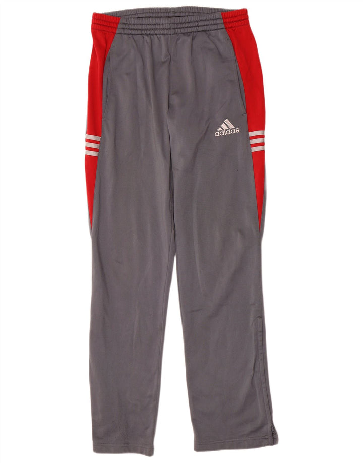 Pantaloni da tuta da uomo Adidas Small in poliestere color block grigio