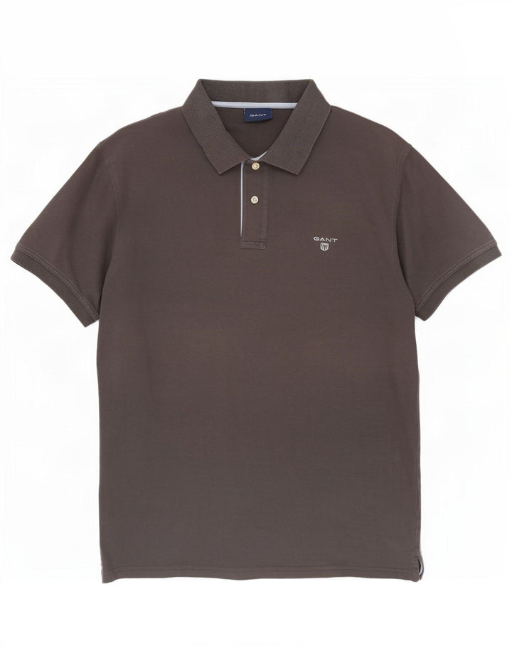 Gant Mens Polo Shirt Large Grey Cotton