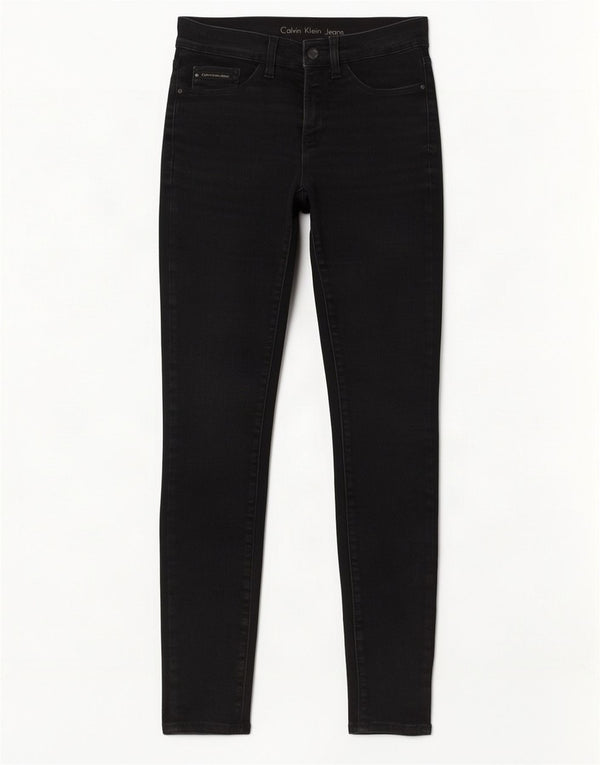 Calvin Klein Jeans Ajustados Para Mujer W26 L27 Algodón Negro