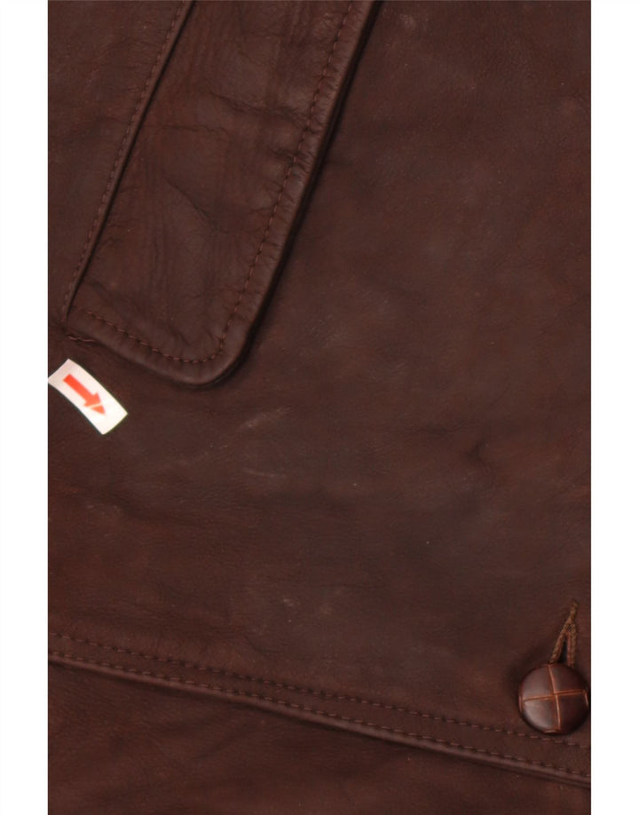 Vintage Mens Leather Jacket IT 48 Medium Brown Leather