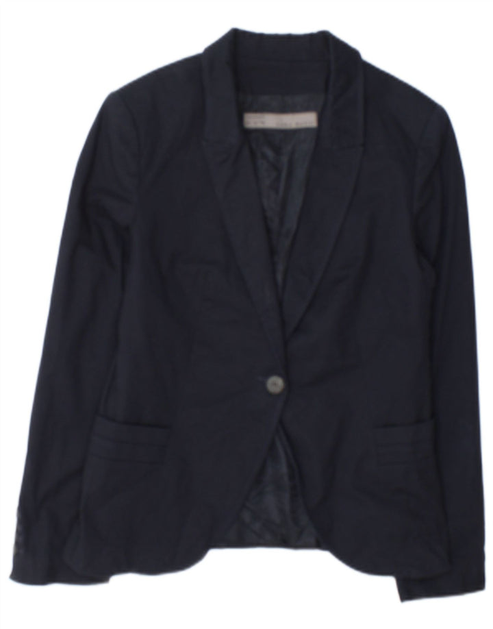 Zara Chaqueta Blazer De 1 Botón para Mujer UK 42 Azul Marino Mediano