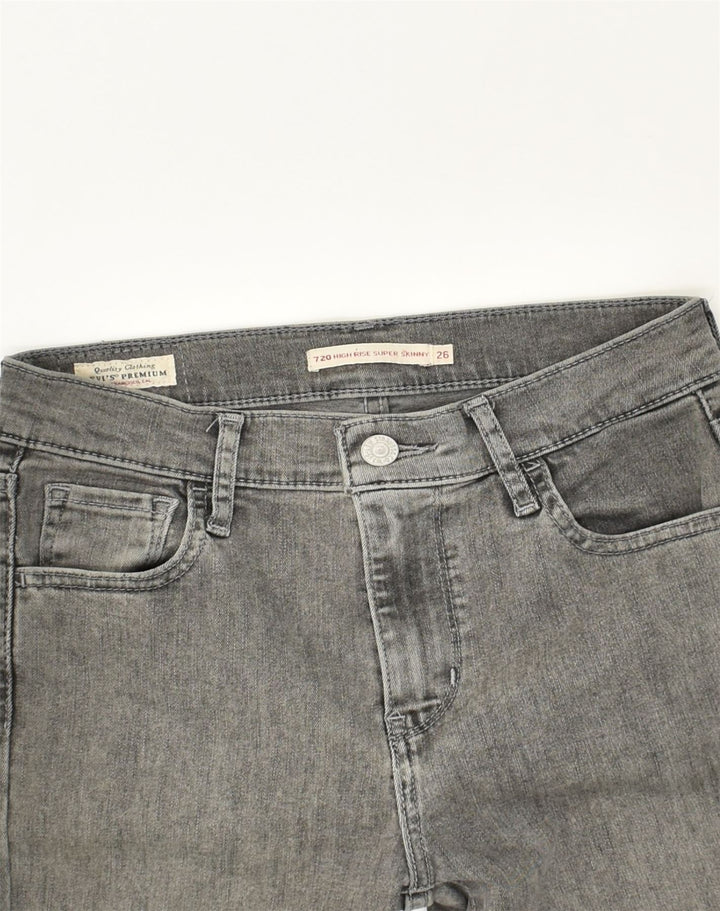 LEVI'S Mens 720 High Waist Skinny Jeans W26 L27  Grey Cotton | Vintage Levi's | Thrift | Second-Hand Levi's | Used Clothing | Messina Hembry 
