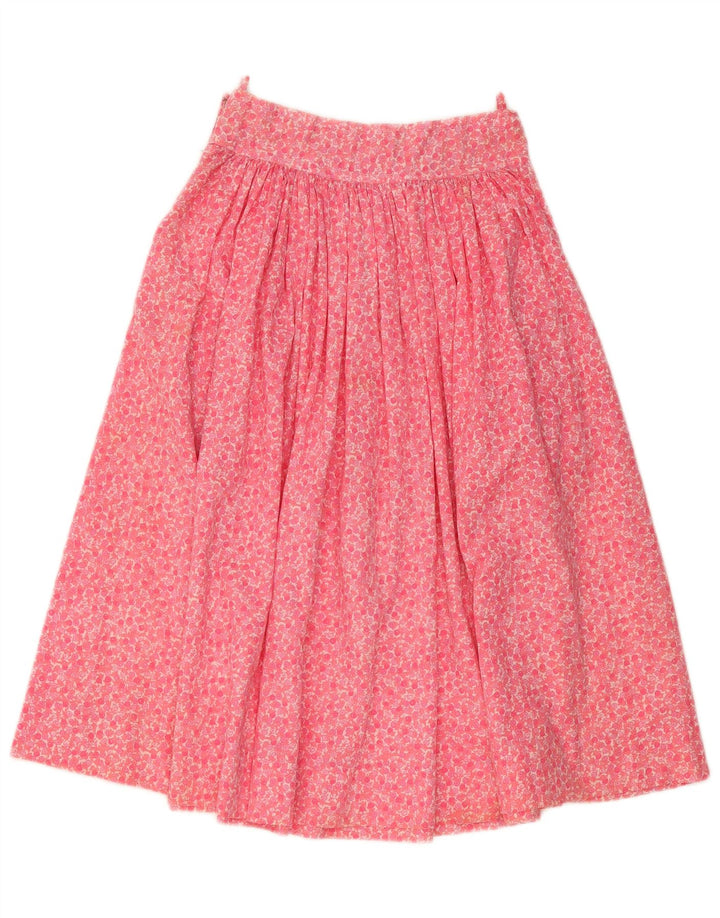 Vintage Womens Flared Skirt W28 Medium Pink Floral
