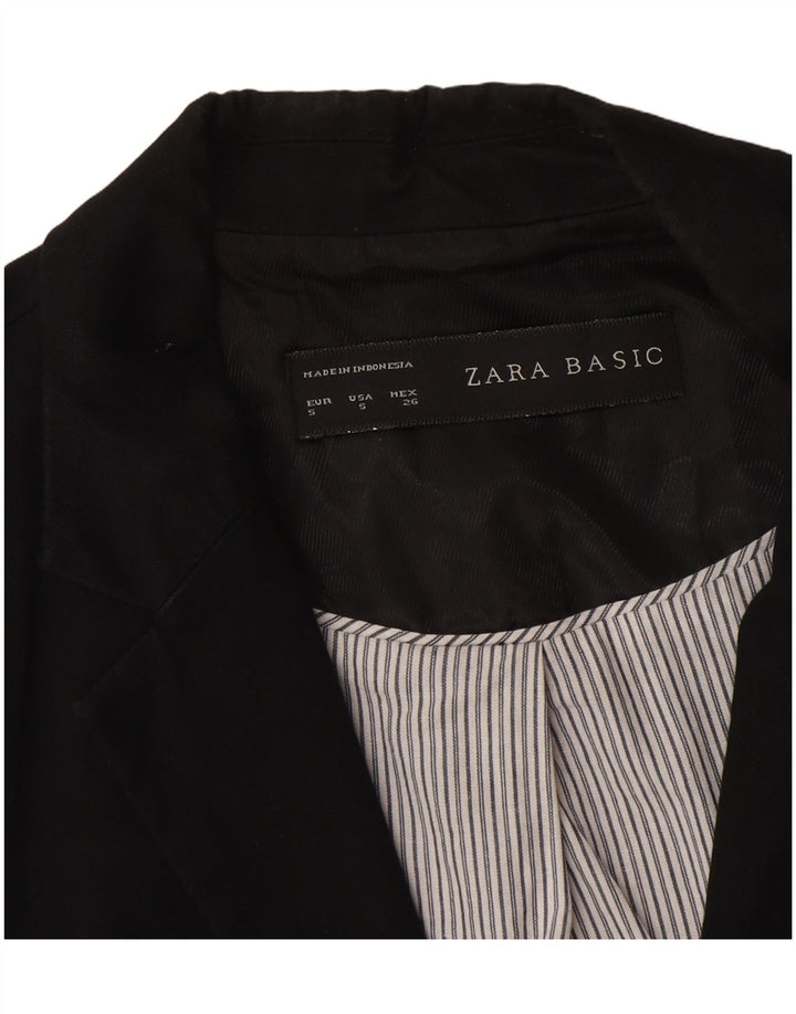 Zara Womens 1 Button Blazer Jacket UK 10 Small Black