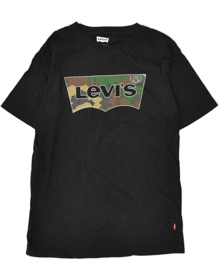 LEVI'S Boys Graphic T-Shirt Top 10-11 Years Medium  Black Cotton | Vintage Levi's | Thrift | Second-Hand Levi's | Used Clothing | Messina Hembry 