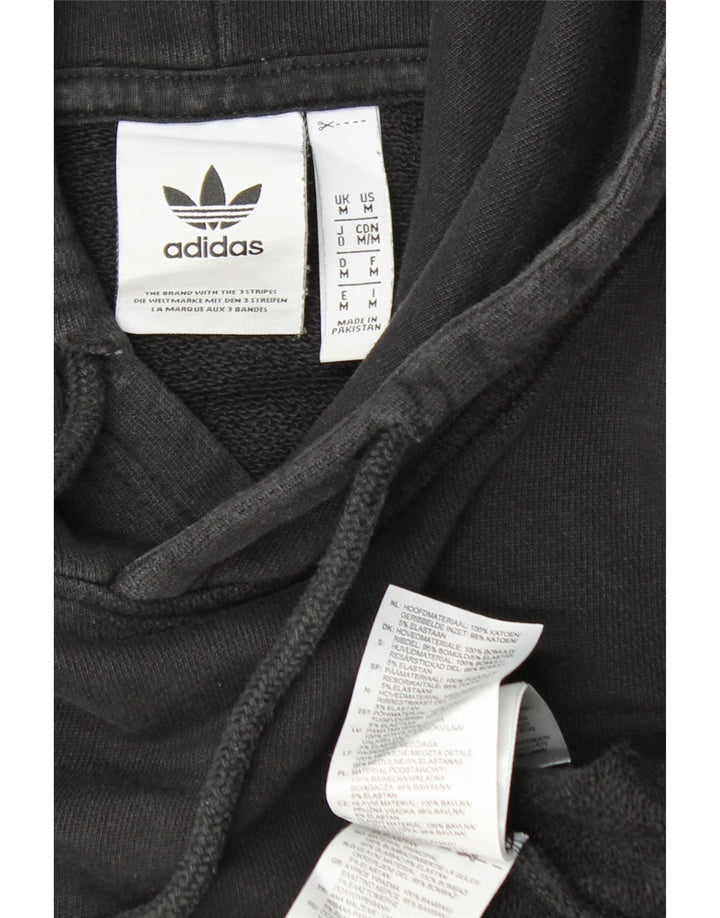 ADIDAS Mens Hoodie Jumper Medium Black Cotton