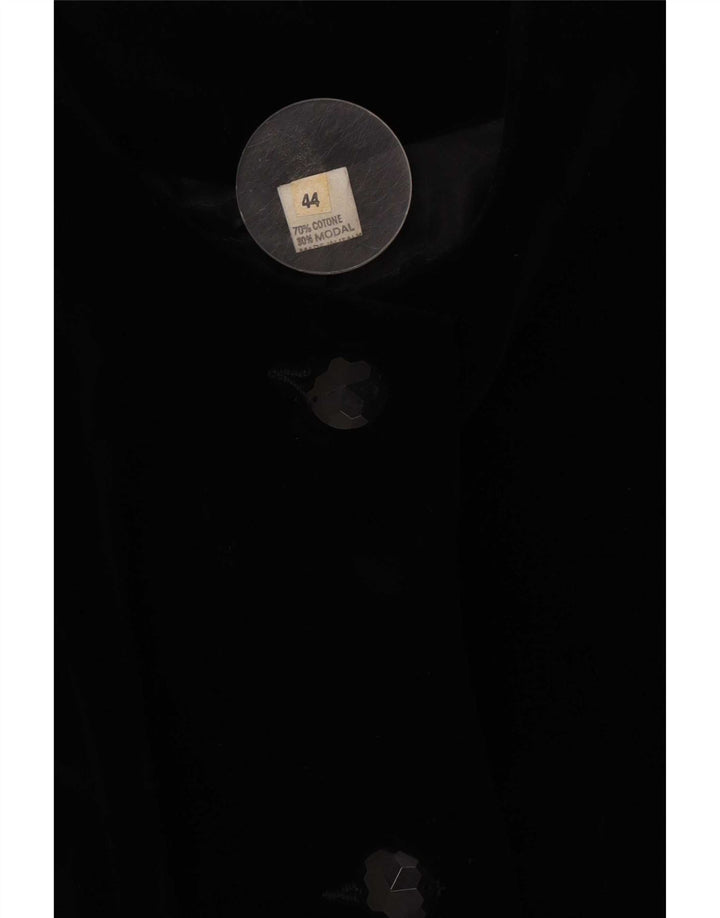 Vintage Womens 3 Button Blazer Jacket IT 44 Medium Black Cotton
