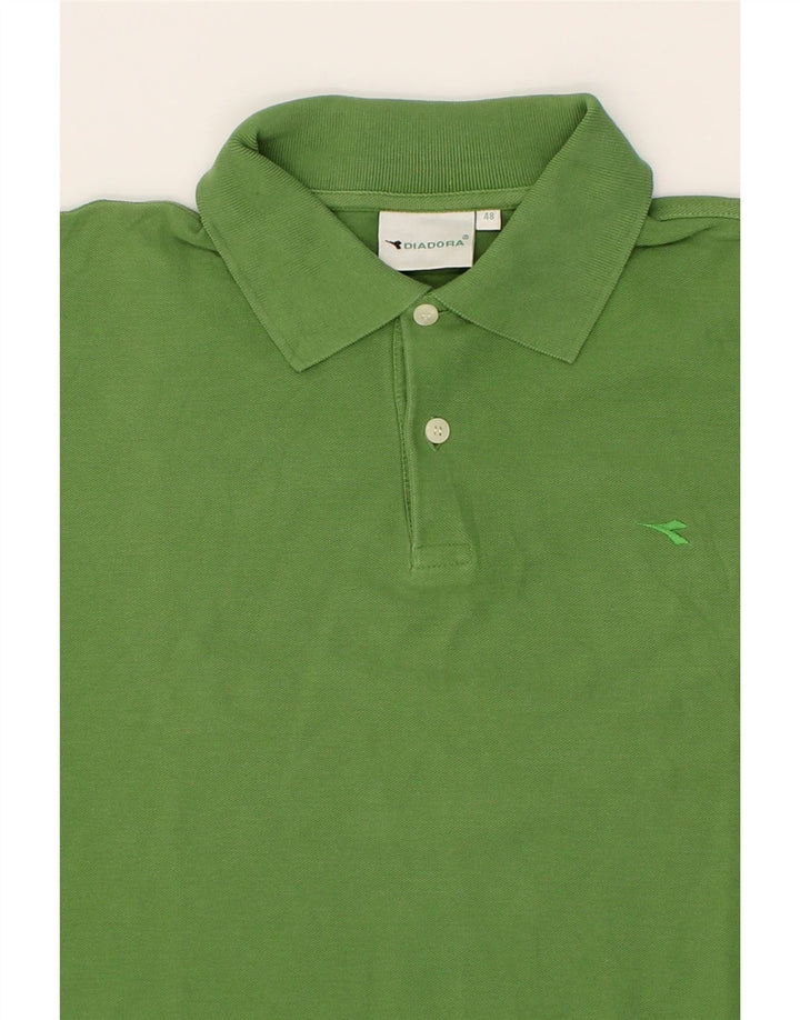 DIADORA Mens Polo Shirt IT 48 Medium Green Cotton Vintage Diadora and Second-Hand Diadora from Messina Hembry 