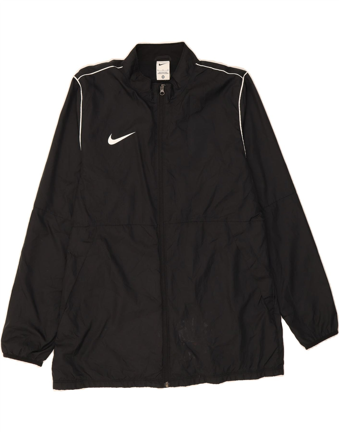 NIKE Mens Rain Jacket UK 42 XL Black Polyester Vintage Nike and Second-Hand Nike from Messina Hembry 