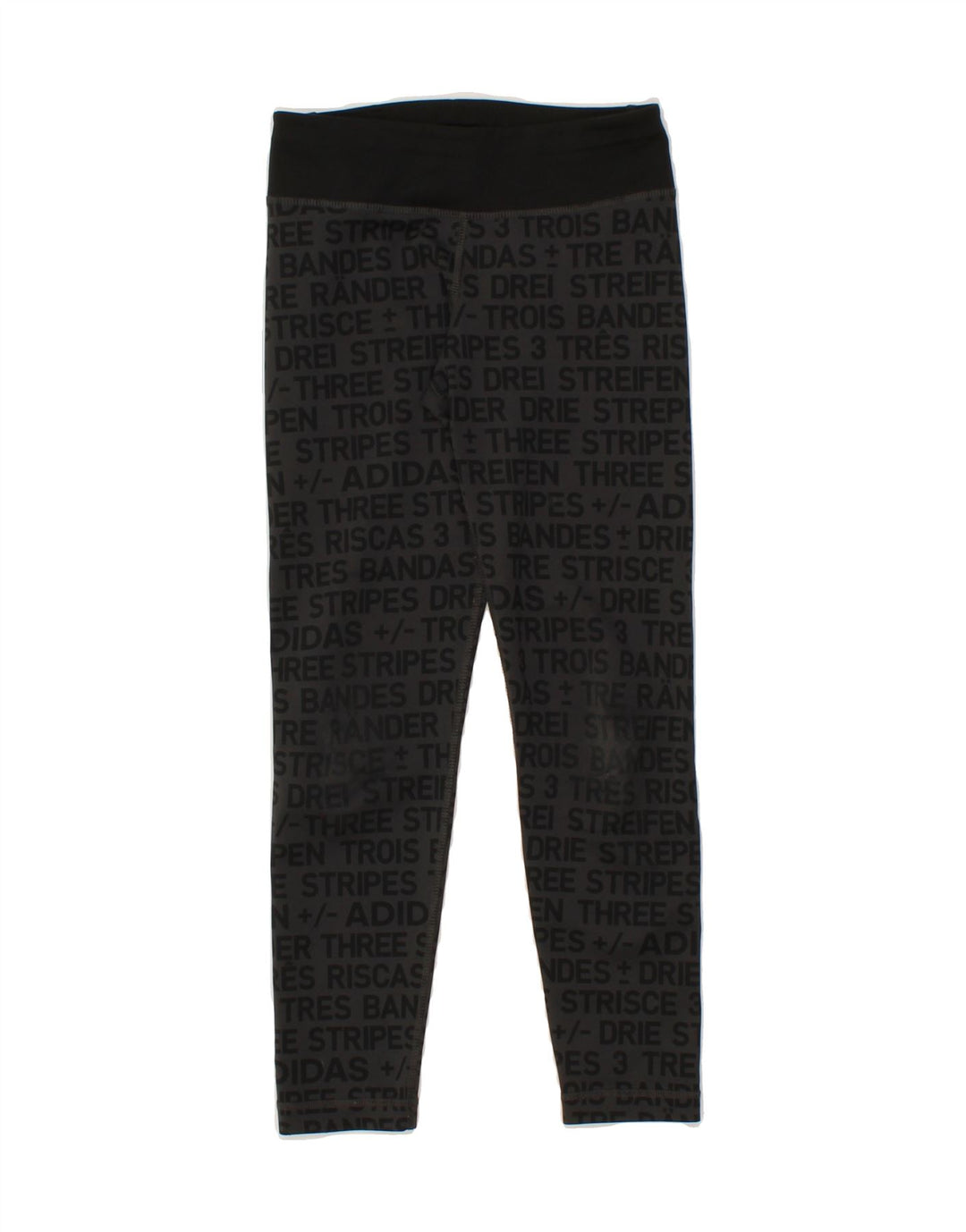 ADIDAS Girls Climalite Graphic Leggings 9-10 Years  Grey Polyester Vintage Adidas and Second-Hand Adidas from Messina Hembry 