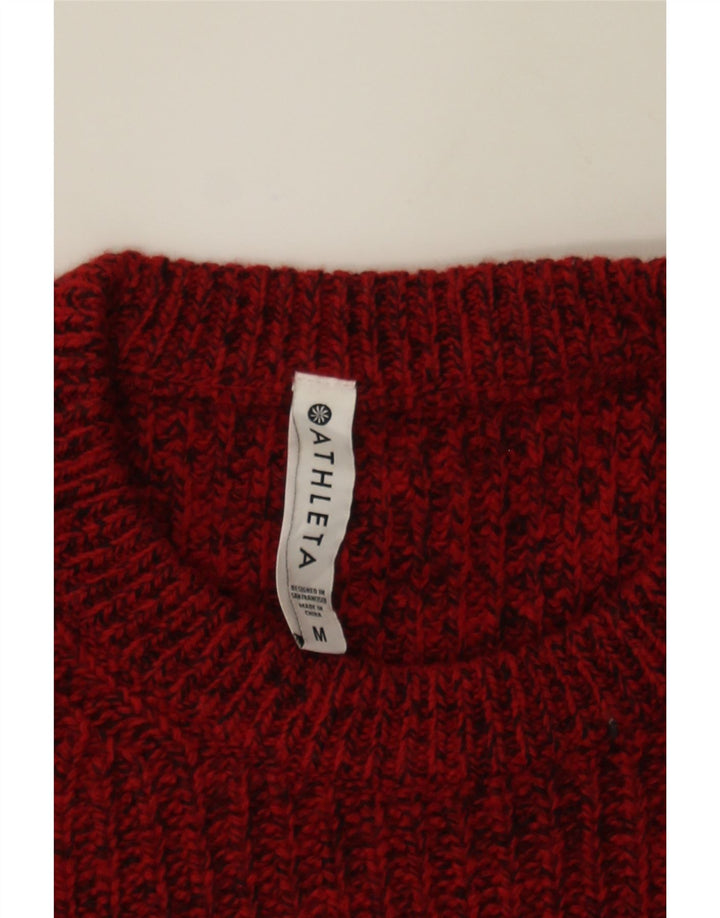 ATHLETA Womens Crew Neck Jumper Sweater UK 14 Medium Red Flecked Wool Vintage Athleta and Second-Hand Athleta from Messina Hembry 