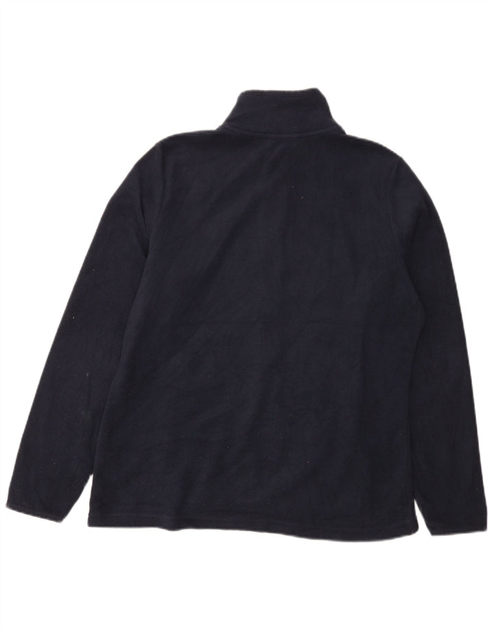 Marks & Spencer Womens Fleece Jacket UK 14 Large Navy Blue Polyester