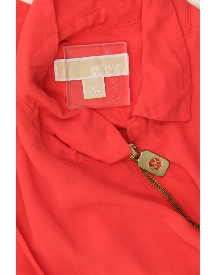 MICHAEL KORS Womens Sleeveless Blouse Top UK 14 Large Red