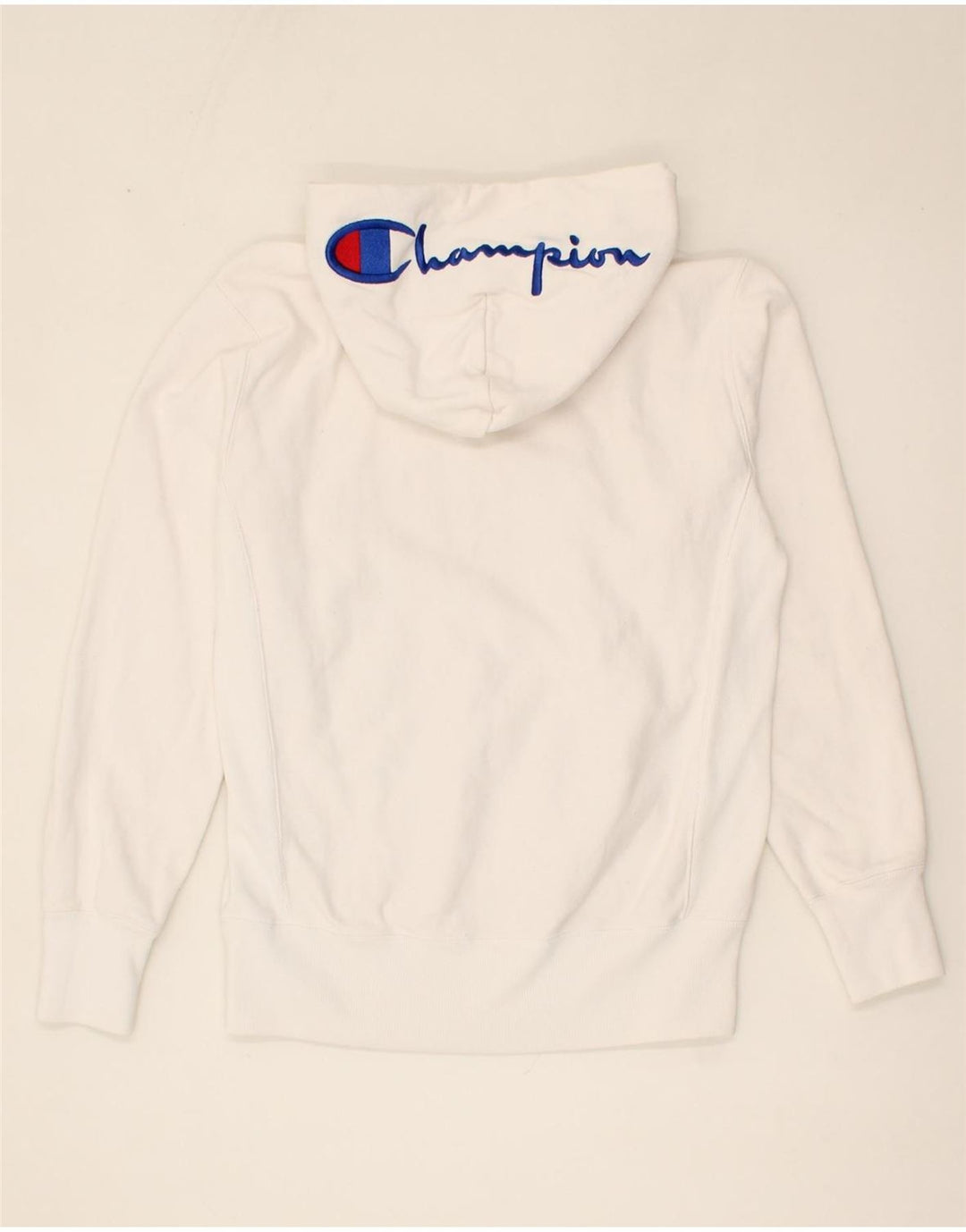 CHAMPION Mens Graphic Hoodie Jumper Medium White Cotton Vintage Champion and Second-Hand Champion from Messina Hembry 