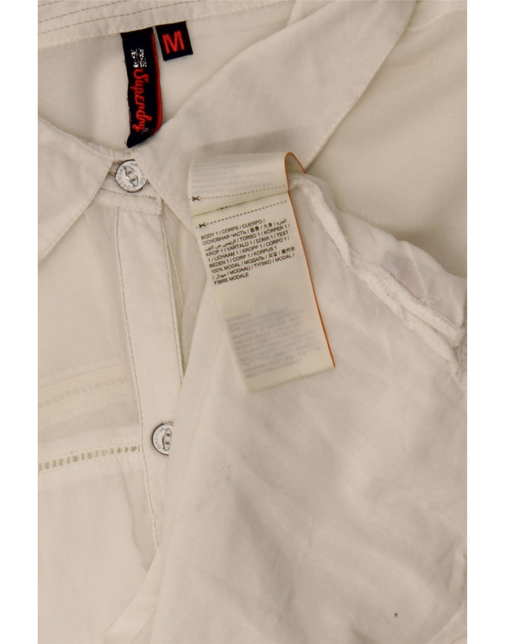 SUPERDRY Womens Shirt UK 14 Medium White Modal
