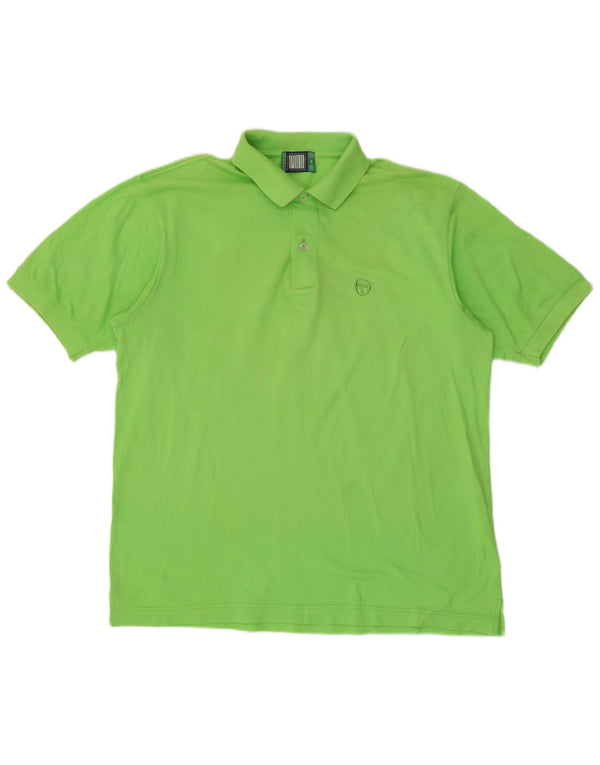 Sergio Tacchini Mens Short Sleeve Regular Fit Polo Shirt Large Green Cotton