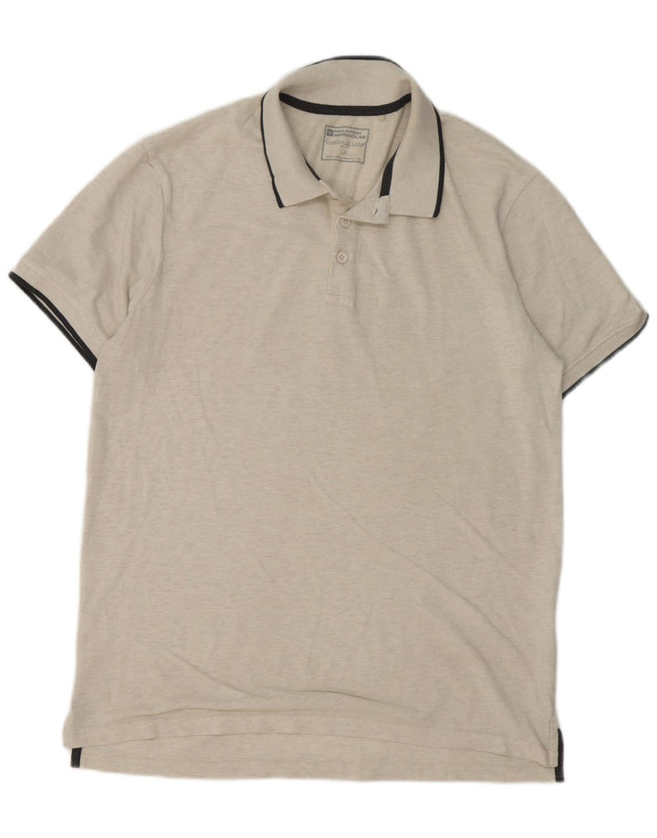 Mountain Warehouse Mens Polo Shirt Large Beige Cotton