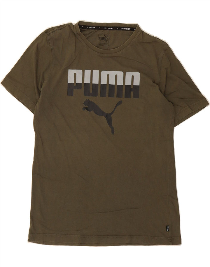 PUMA Mens Graphic T-Shirt Top Small Khaki Cotton Vintage Puma and Second-Hand Puma from Messina Hembry 