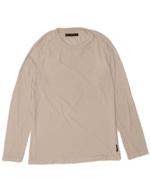 French Connection Mens Top Long Sleeve Large Off White Cotton