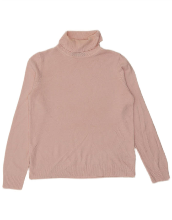Marks & Spencer Womens Roll Neck Jumper Sweater UK 12 Medium Pink Acrylic