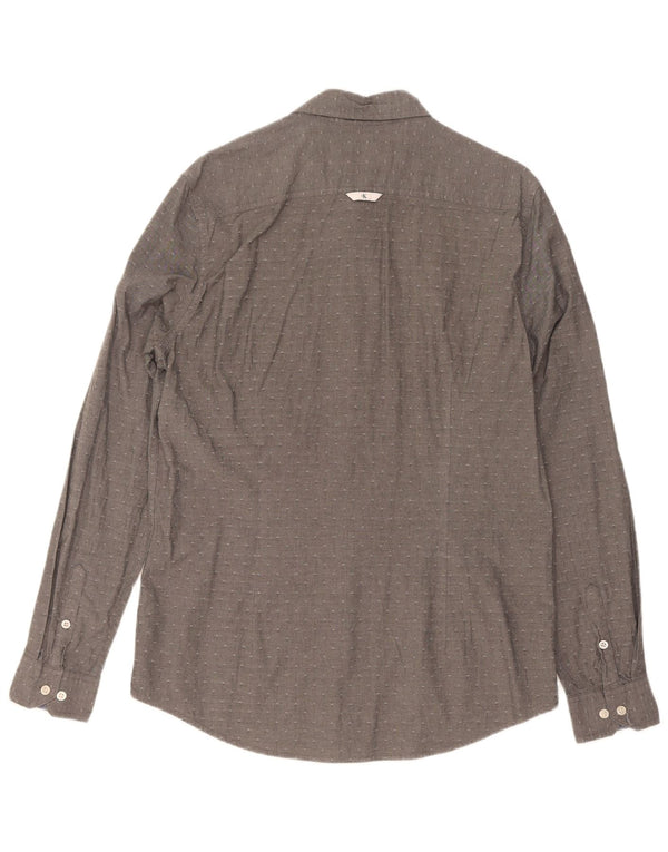 Camisa Calvin Klein Slim Fit para hombre de algodón con lunares grises grandes
