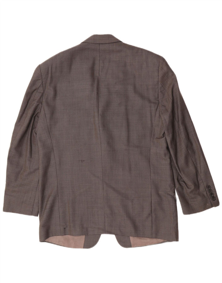 Calvin Klein Mens 3 Button Blazer Jacket UK 42 XL Grey Check Wool