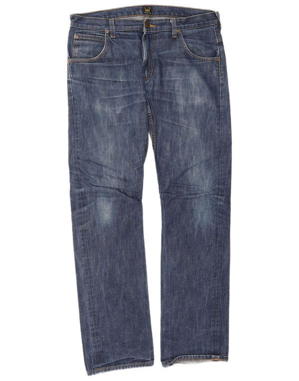 Lee Mens Zed Straight Jeans W34 L34 Blue Cotton