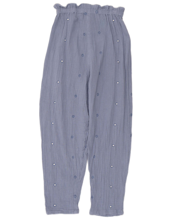 Benetton Mädchen-Freizeithose mit hoher Taille, 11–12 Jahre, 2XL W22 L26, Blau