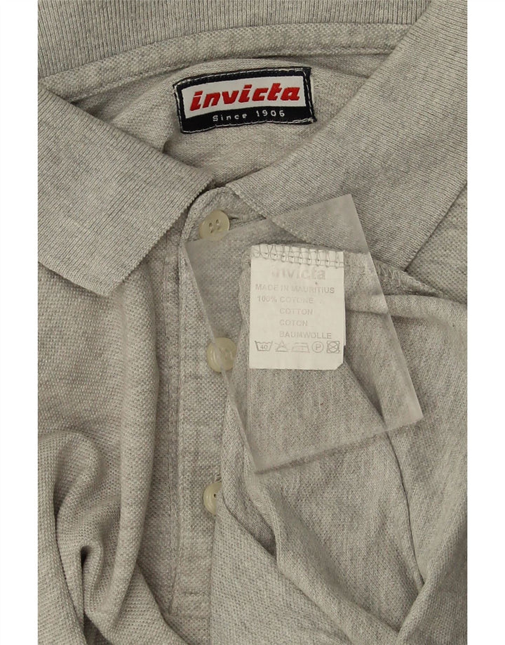 INVICTA Mens Polo Shirt Medium Grey Cotton Vintage Invicta and Second-Hand Invicta from Messina Hembry 