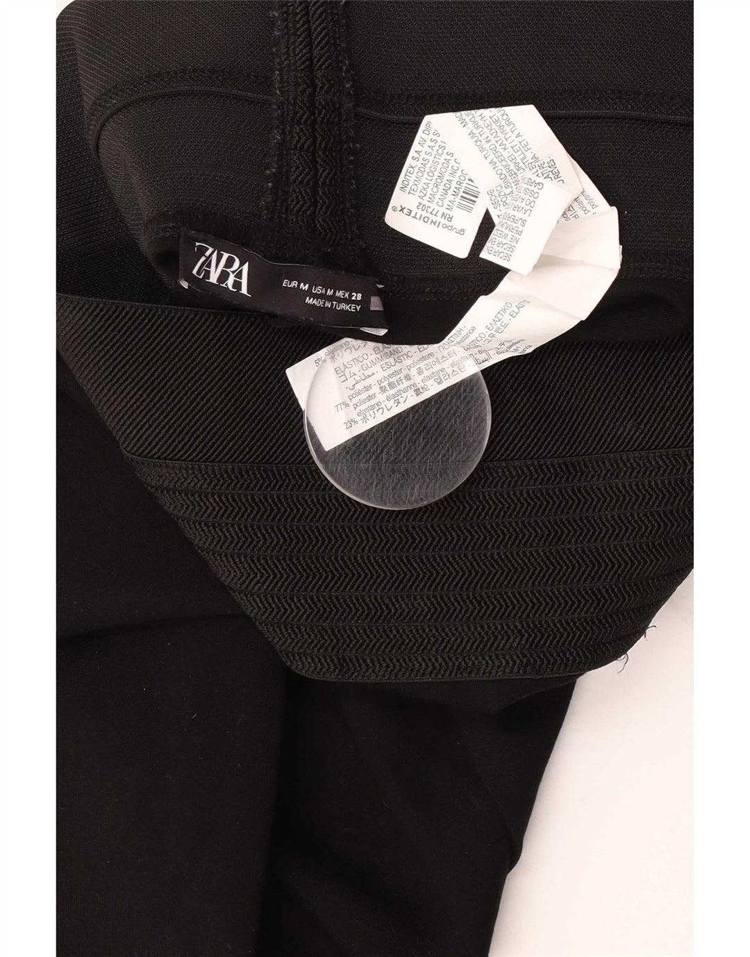 Leggings crop pentru femei Zara UK 12 Poliester mediu negru