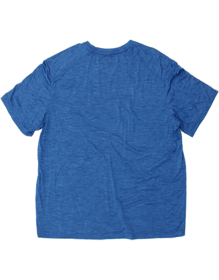 EDDIE BAUER Mens T-Shirt Top XL Blue Flecked Polyester Vintage Eddie Bauer and Second-Hand Eddie Bauer from Messina Hembry 