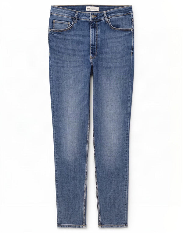 Zara Jeans Skinny Feminino EU 42 Grande W32 L27 Azul