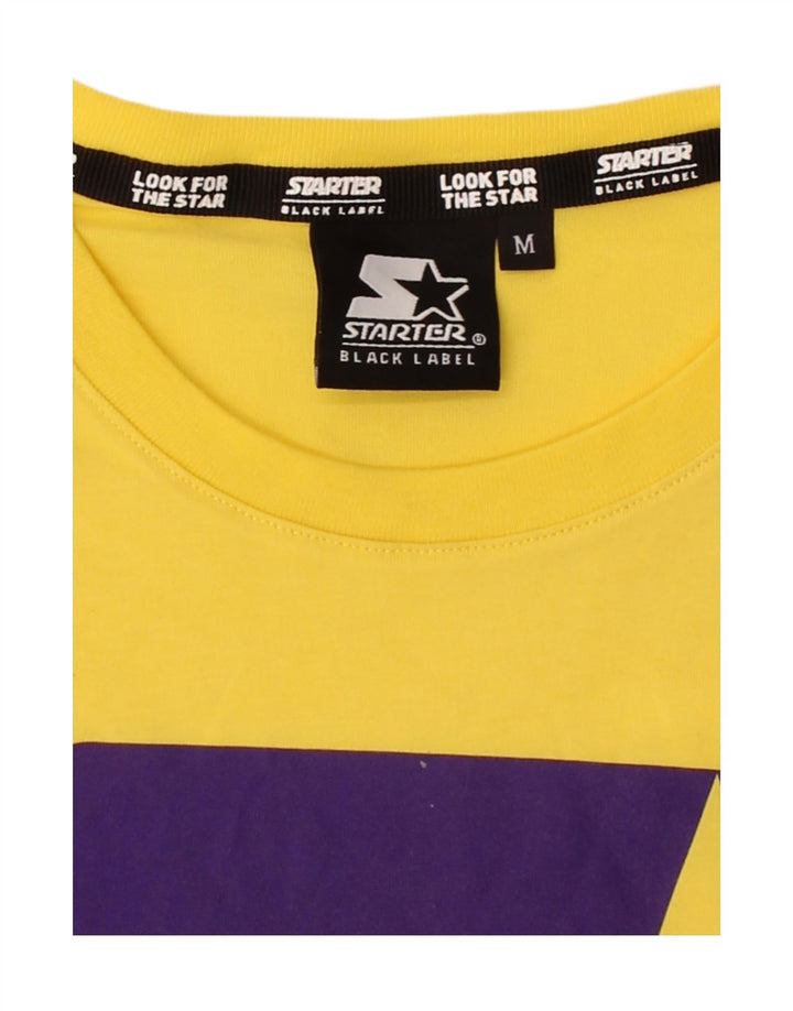 STARTER Mens Graphic T-Shirt Top Medium Yellow Cotton Vintage Starter and Second-Hand Starter from Messina Hembry 