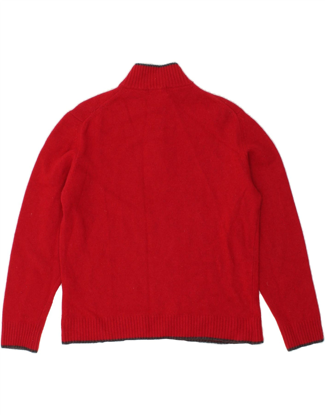 FILA Womens Zip Neck Jumper Sweater UK 14 Large Red Wool Vintage Fila and Second-Hand Fila from Messina Hembry 