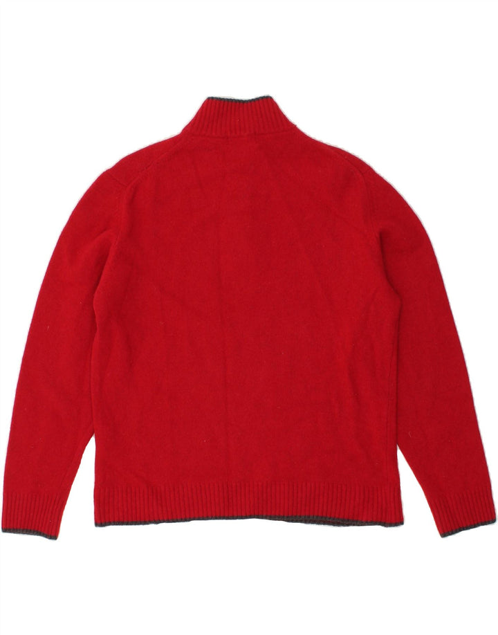 FILA Womens Zip Neck Jumper Sweater UK 14 Large Red Wool Vintage Fila and Second-Hand Fila from Messina Hembry 