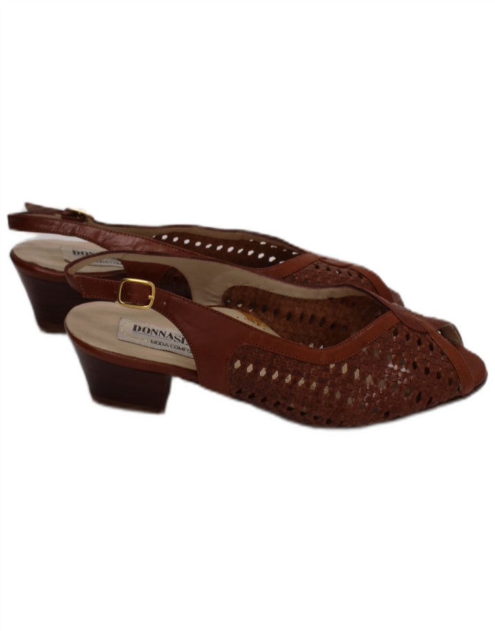 Donna Serena Womens Leather Sandals UK Size 2.5 Brown Leather