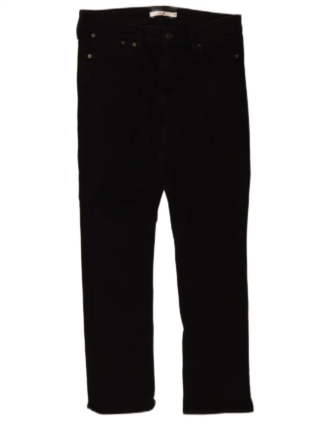 Levi's Womens 712 Slim Jeans W28 L28 Black Cotton