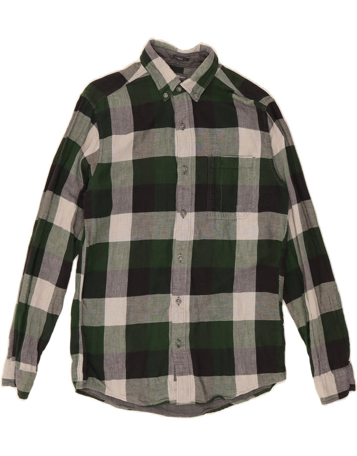 EDDIE BAUER Mens Classic Fit Shirt Small Green Check Cotton Vintage Eddie Bauer and Second-Hand Eddie Bauer from Messina Hembry 