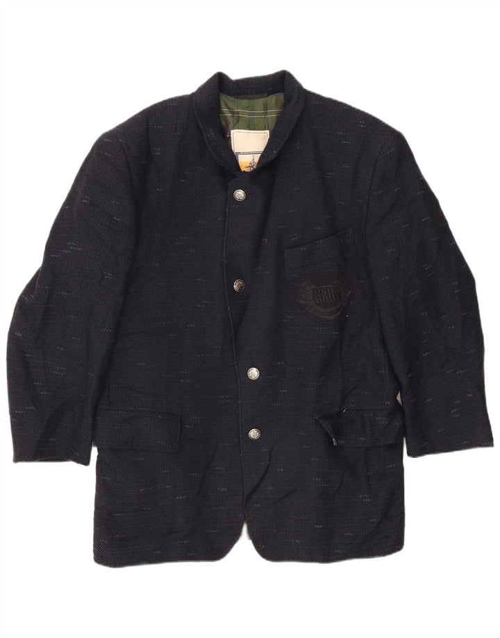 RED'S Mens 4 Button Blazer Jacket UK 40 Large Navy Blue Flecked
