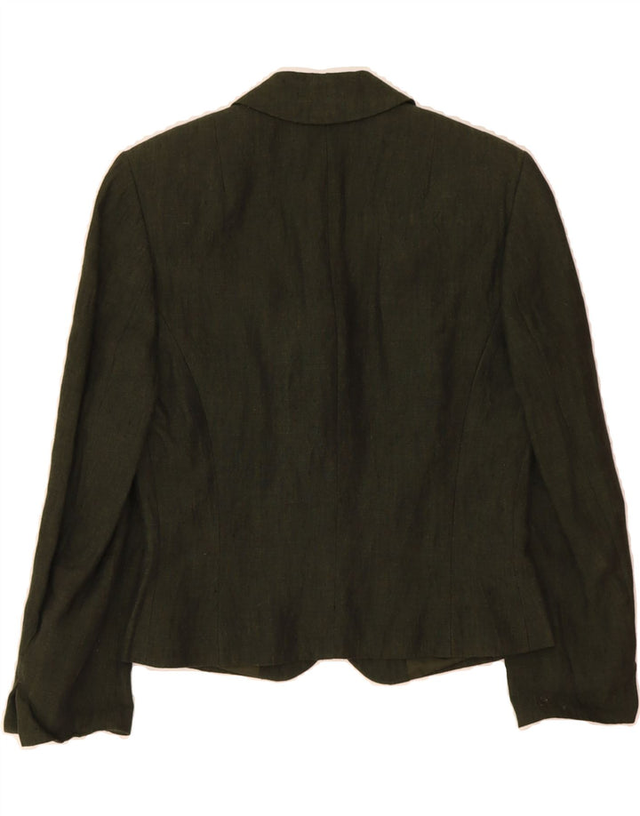 CLAUDIA STRATER Womens 4 Button Blazer Jacket EU 36 Small Green Linen Vintage Claudia Strater and Second-Hand Claudia Strater from Messina Hembry 