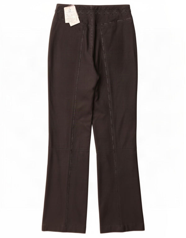 Pantaloni vintage din piele bootcut pentru femei UK 12 Medium W28 L32 Black