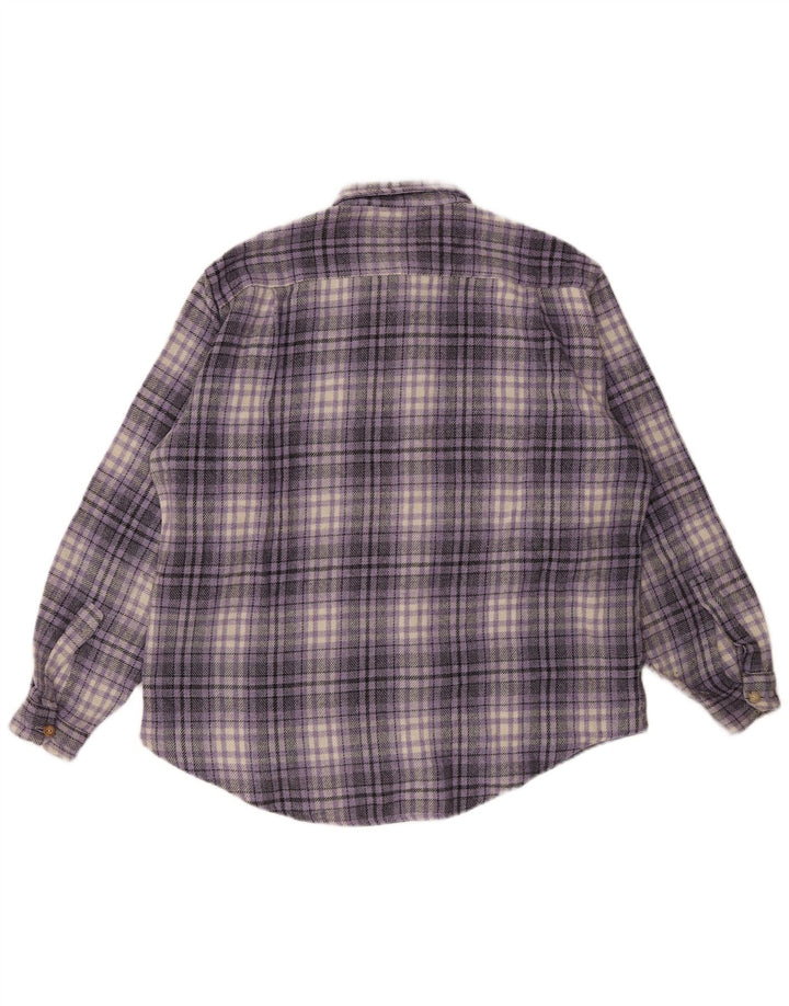 Wampum Mens Flannel Shirt XL Purple Check