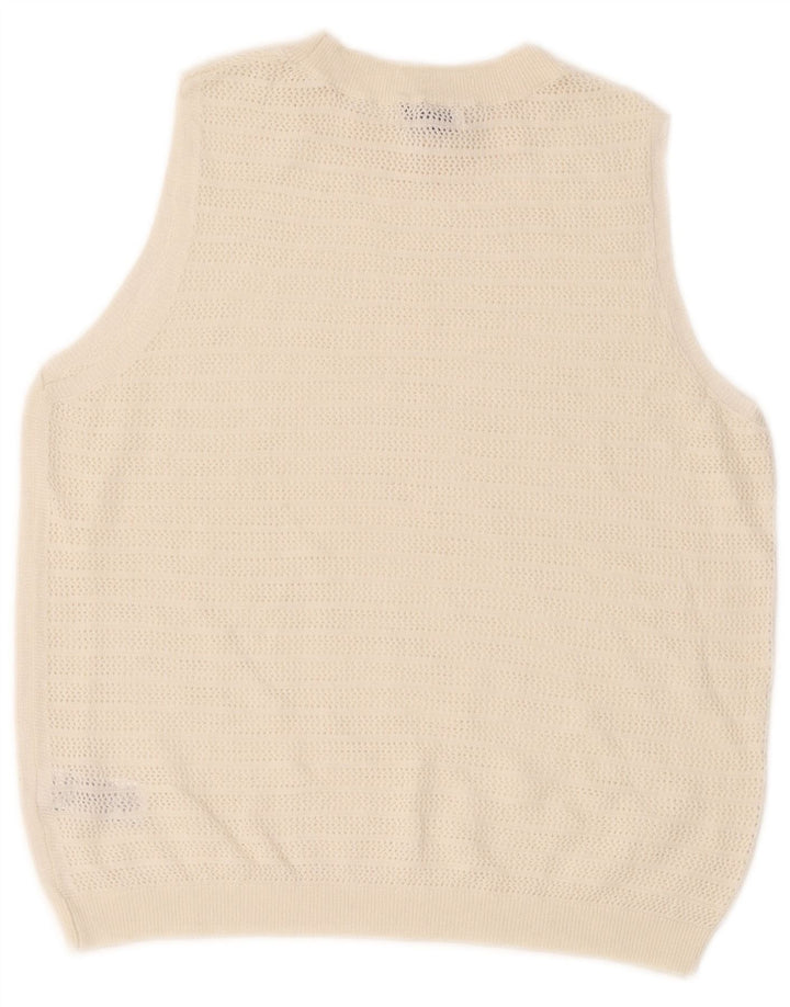 Marks & Spencer Damevest Tank Top UK 12 Medium Off White Polyester
