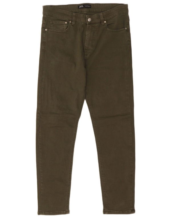 Jeans slim da uomo Zara EU 42 Large W32 L28 cotone kaki