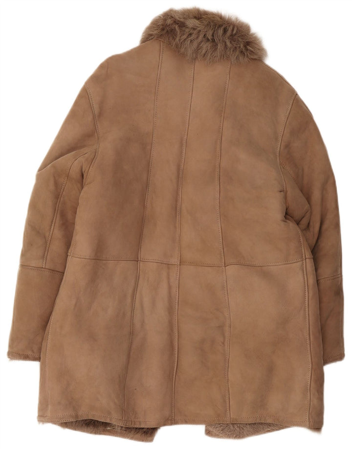 Vintage Womens Shearling Coat IT 44 Medium Beige