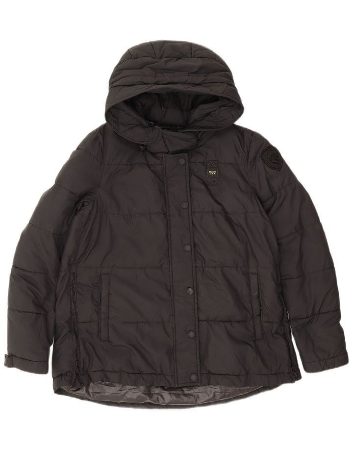 Blauer Womens Hooded Oversized Padded Jacket UK 10 Small Black Polyester