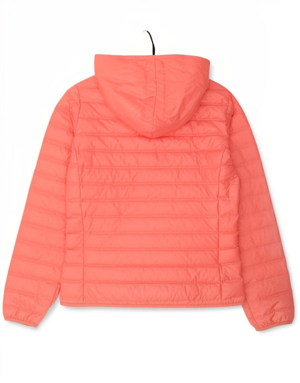 Adidas Womens Hooded Padded Jacket UK 12/14 Medium Pink Polyester