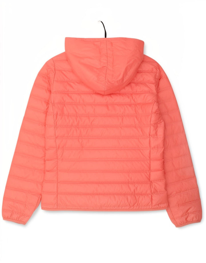 Adidas Womens Hooded Padded Jacket UK 12/14 Medium Pink Polyester