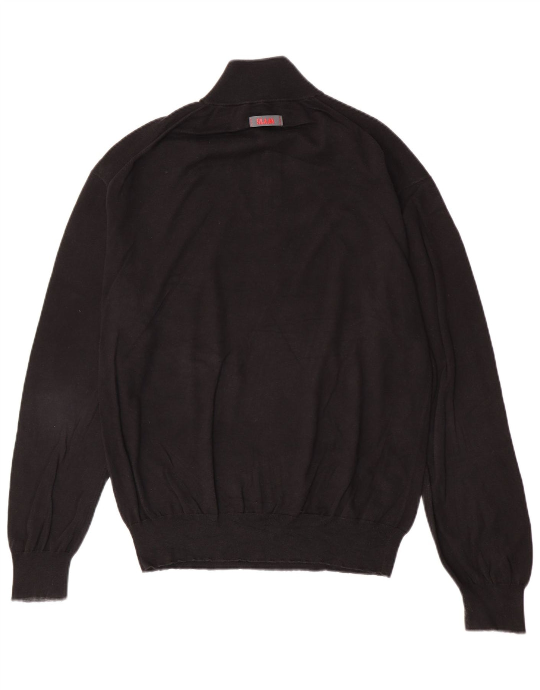 Slam Mens Zip Neck Jumper Sweater Large Black Cotton
